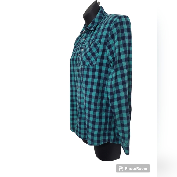 2 FOR💲1️⃣ Shaun White Aqua / Black Plaid Youth Size Large (12-14) Shirt - Picture 3 of 10
